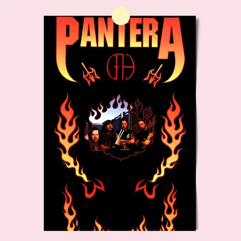 Vintage Pantera Concert Music Poster HD Anime Hot Theme Singer/OST/Movie-Waterproof Self-Stick Home Decor - Sun Studio