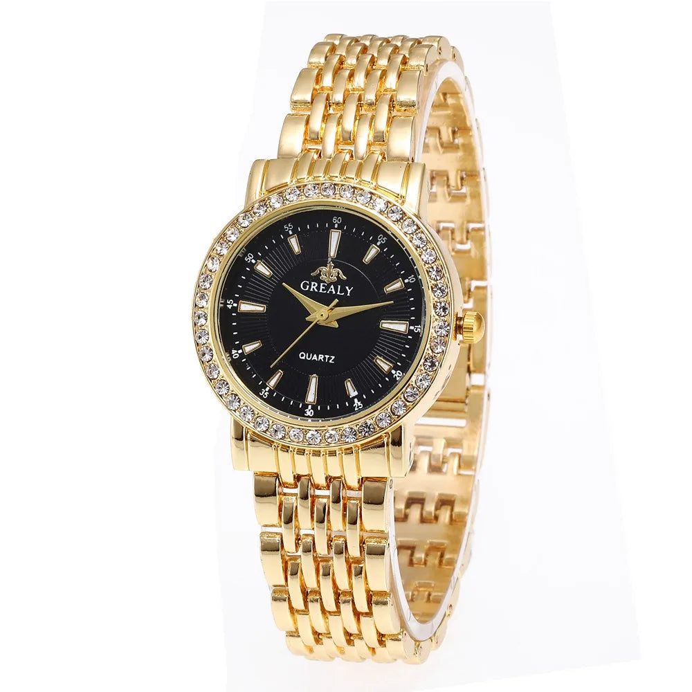 New Casual Watches Women Luxury Fashion Lovers Watch Rhinestone Stainless steel Quartz Watch Men Women Gift Business Wristwatch - Sun Studio