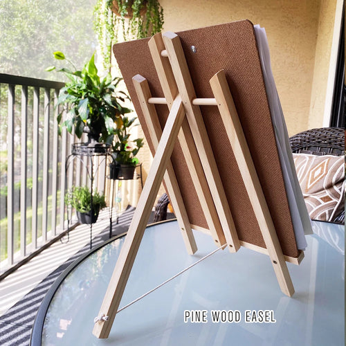 1pc Wooden Trapezoidal Small Easel, Foldable Display Bracket On The Desktop, Painting Party Easel, Used For Painting Art Display - Sun Studio
