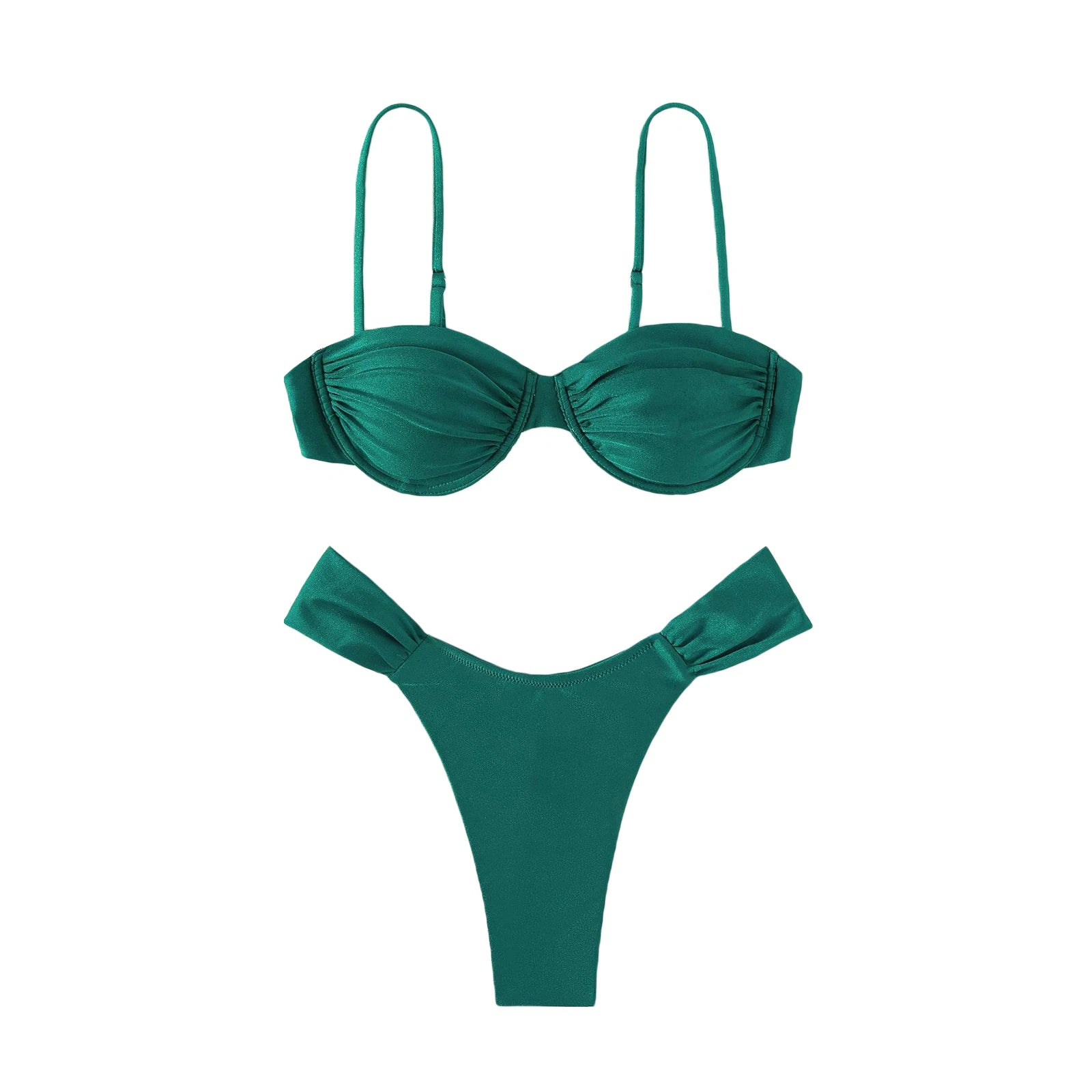 Neuer Hot Sale Sexy Damen Push-Up Gepolsterter BH Bikini Set Falten Badeanzug Badebekleidung Schwimmen Strand Badeanzug Bikini Set
