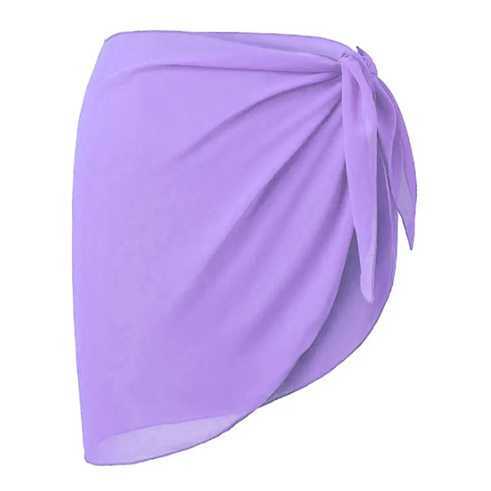 Soft Short Sarongs Chiffon Swimsuit Coverups Scarf Cover Short Skirt Wrap Sheer Summer Beach Bikini Women - Sun Studio