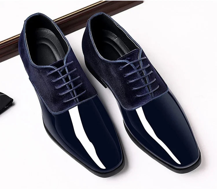 New Oxford Men's Pointed Toe Dress  Luxury Lacquer Wedding Shoes Classic Derby Shoes 2023 Leather Shoes Size 38-50 - Sun Studio