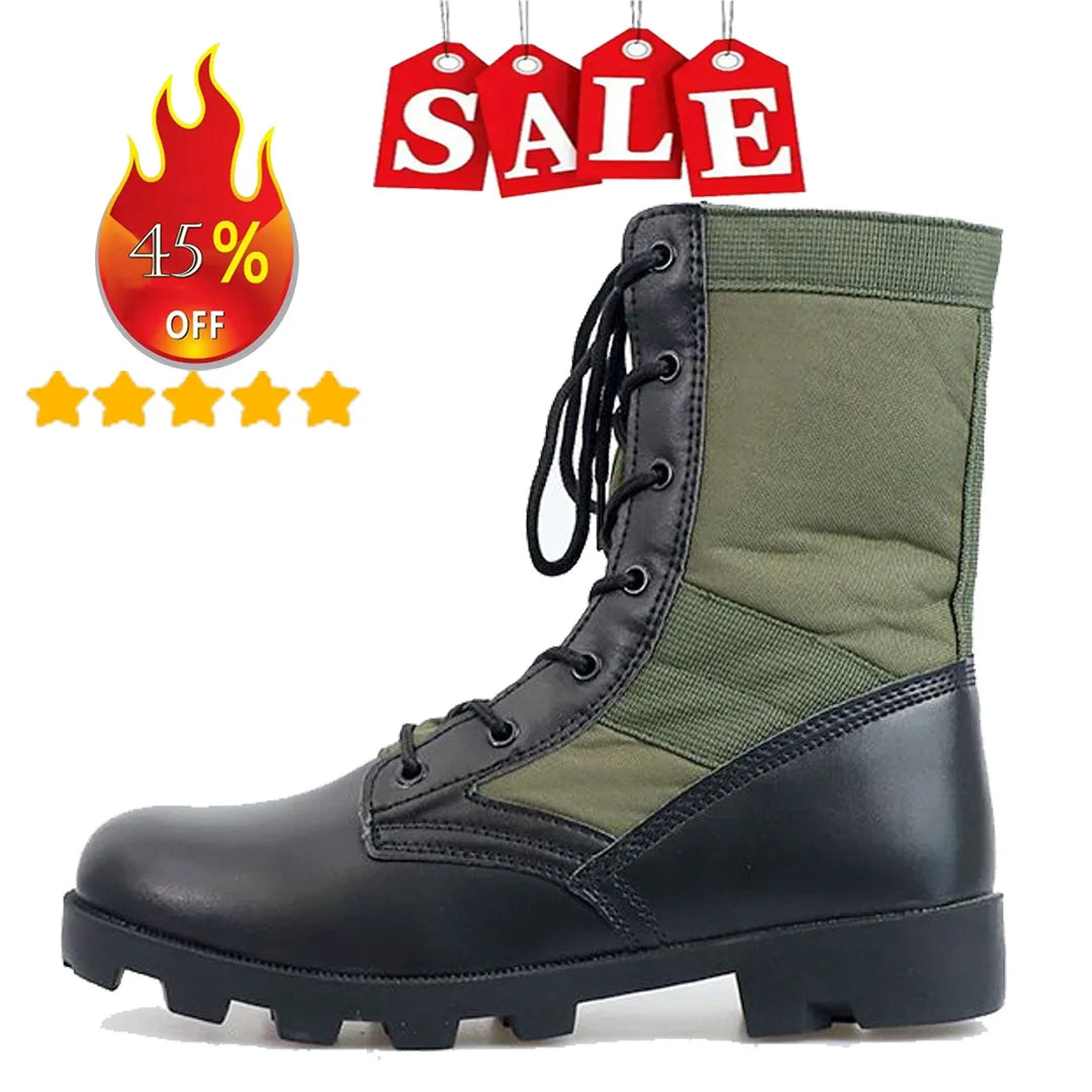 Tactical Boots Men Training Special High-Top Shoes Outdoor Shock-Absorbing Hard-Soled High-Waist Hiking Shoes - Sun Studio