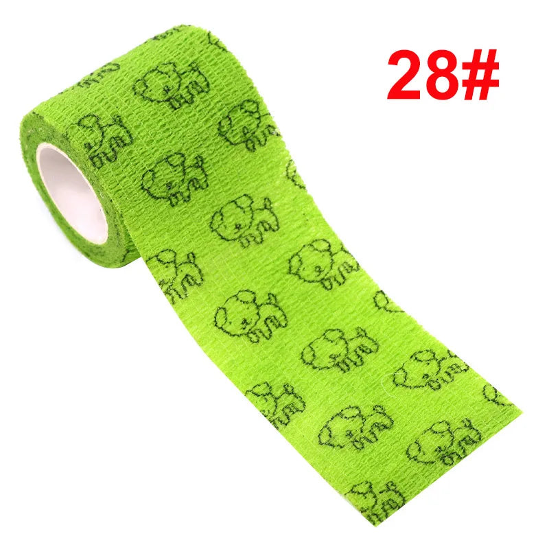 Animal Pattern Printed Self Adhesive Elastic Bandage 4.5m Sports Wrap Tape for Finger Joint Knee First Aid Kit Pet Tape - Sun Studio