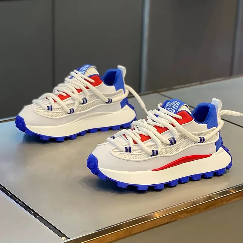 Chunky Sneaker Men Designer Running Shoes Fashion Casual Microfiber Leather Mesh Breathable Height Increased Flat Platform Shoes - Sun Studio