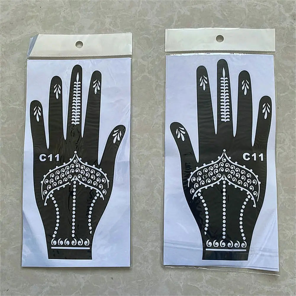 NEW Black Lace Transfer henna Hand Arm Tattoo Henna Stickers Art Temporary Tattoo DIY Painting Body Art Template Tattoo Stencils - Sun Studio