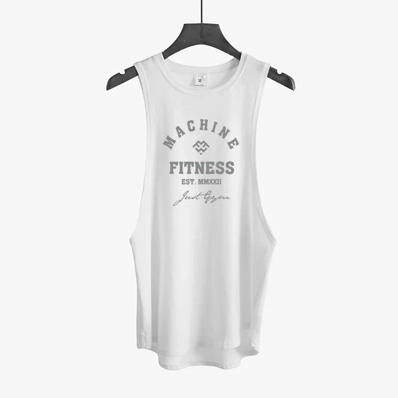 Gym Bodybuilding Workout Fitness T-Shirts Mens Casual Sport Sleeveless Singlets Summer Running Cotton Breathable Loose Tank Tops - Sun Studio