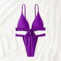 Purple Bikini Triangle Sling Extrem Push Up Swimsuit Backless Bandage Swimwear Women Holiday Beach Outfit Bathing Suit Sexys Set - Sun Studio