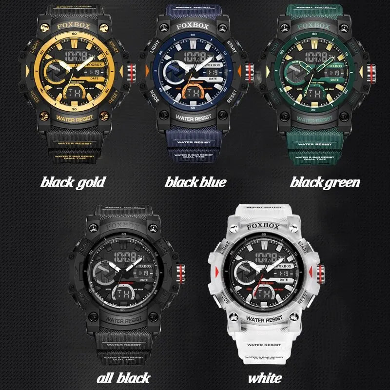 LIGE Fashion Digital Watches For Men Top Brand Luxury Military Waterproof Watch Men Casual Sport Dual Display Watch Montre Homme - Sun Studio