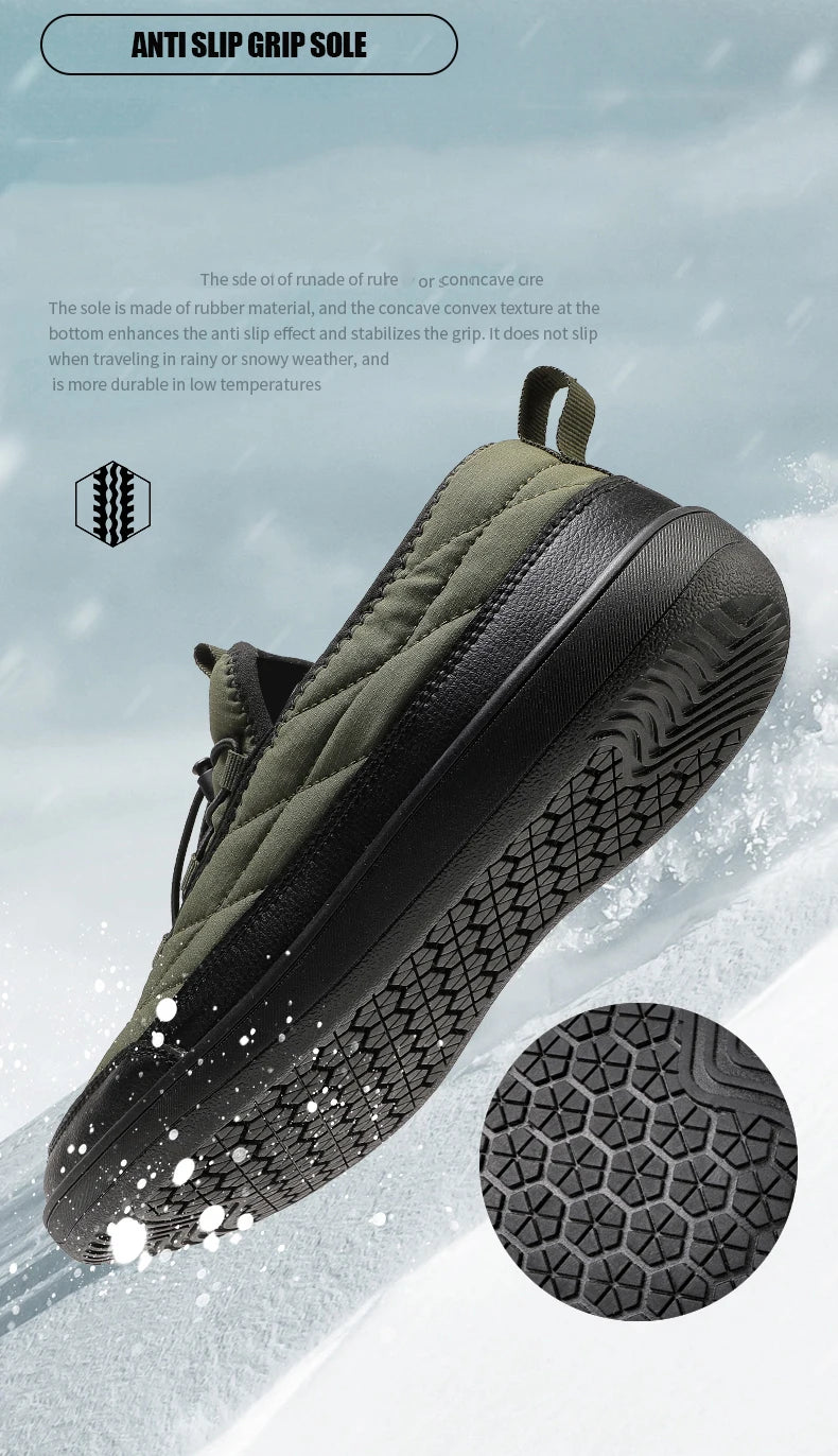 New Winter Warm Snow Barefoot Casual Shoes Waterproof Non-Slip Women Men Hiking Shoes Outdoor Warm Fur Work Ankle Shoes Big Size - Sun Studio