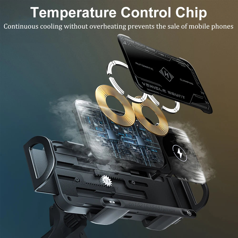 Car Wireless Charger DualCoil Fold Screen Car Phone Holder for Samsung Galaxy Z Fold 6 5 Flip 4 3 Fast Charging Vent Mount Stand - Sun Studio