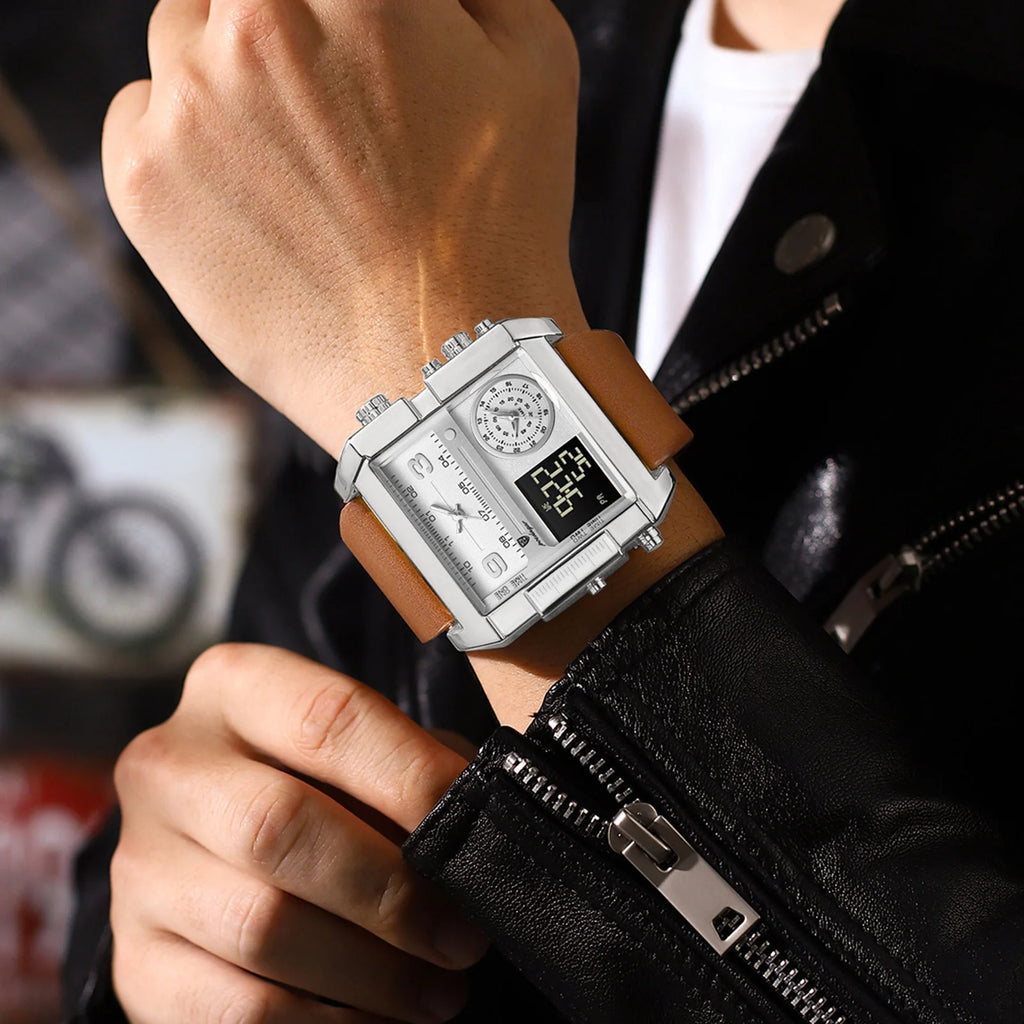POEDAGAR Luxury Fashion Digital Male Clock Waterproof Luminous Quartz Men Wristwatch Date Week Military Electronic Men's Watches - Sun Studio