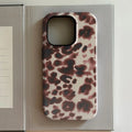 Luxury Clmj Brown White Mottled Phone Case for iPhone 17 16e 16 15 14 13 12 11 X XS XR XSMAX Air Pro Max Plus Double-layer Cover - Sun Studio