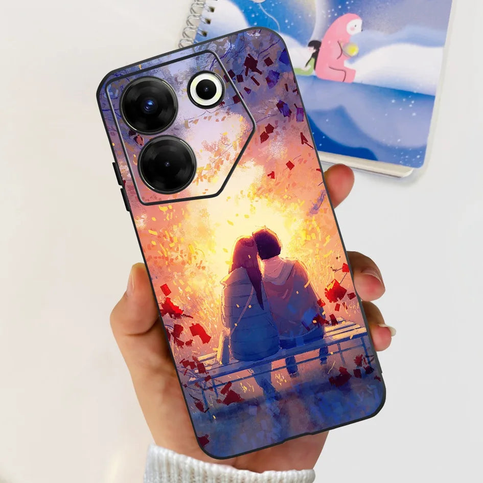 For Tecno Camon 20 Pro 5G Case 2023 Cute Love Heart Football Slim Cover Soft Silicone Funda For Tecno Camon20 Pro 5G CK8n Bumper