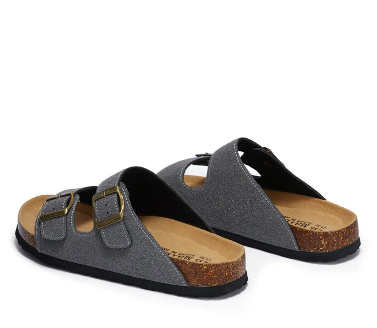 Sommer Kunstwildleder Leder Kork Hausschuhe Flip-Flops Frauen Männer Unisex Retro Tragen Müller Hausschuhe Mode Freizeit Strand Sandalen