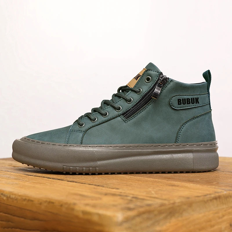 Men's Shoes, New Fashion Casual Shoes, Trendy Lace-Up Lightweight Mid-Top Trendy Shoes, Soft Sole, Soft Surface, Business Shoes, Men's Driving Shoes - Sun Studio