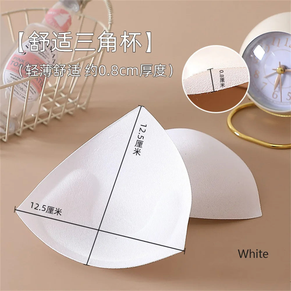 2 Pair Women Intimates Accessories Triangle Sponge Swimsuit Breast Push Up Padding Bra Foam Insert Cotton Chest Enhancers - Sun Studio
