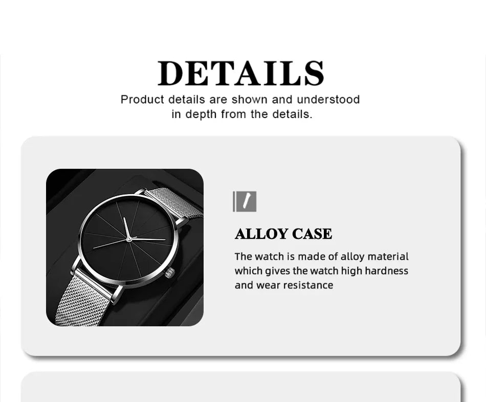 Mens Fashion Business Quartz Wristwatch Fashion Calendar Men Watch Stainless Steel Mesh Belt Men Luxury Silver Bracelet Watches - Sun Studio