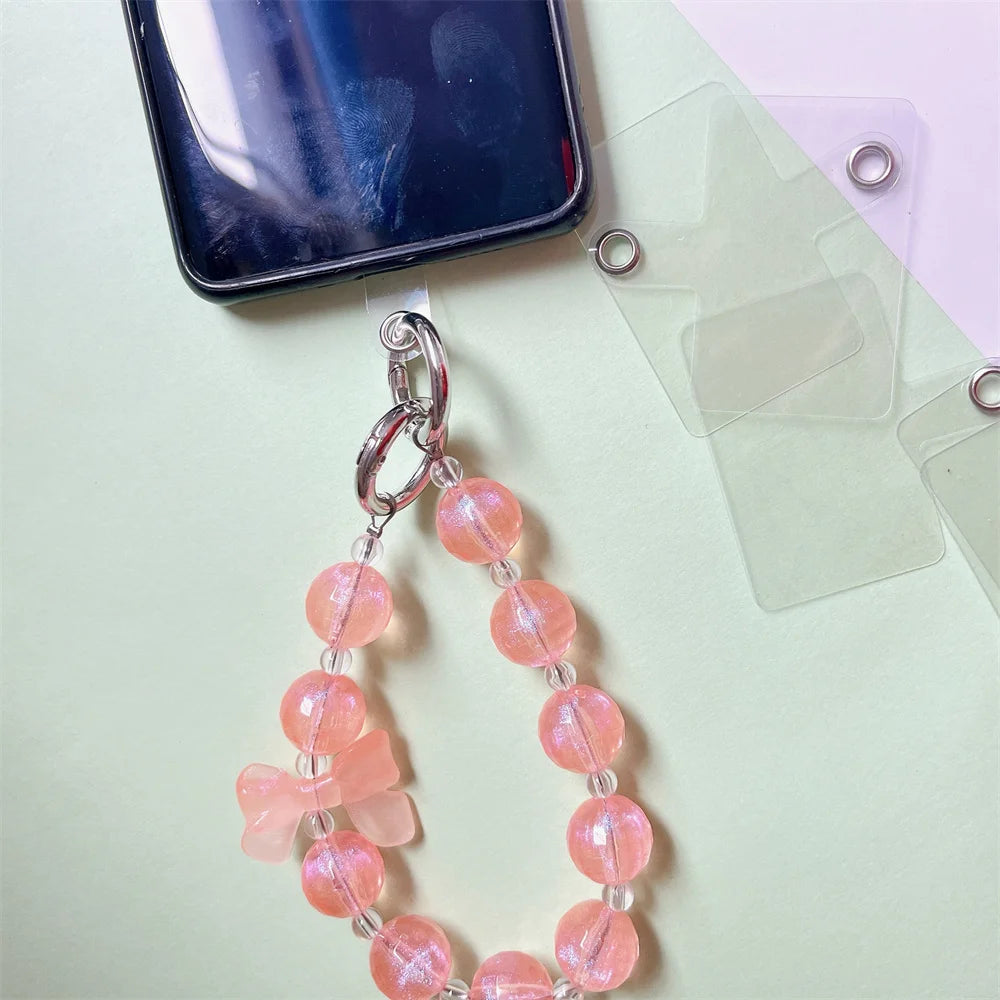 1/3/5/10Pcs Mobile Phone Anti-lost Lanyard Card Gasket Universal Transparent Clip Detachable Phone Hanging Cord Strap Tether Pad - Sun Studio