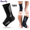 BraceTop 1 PC Compression Sports Ankle Brace with Silicone Padded Protect Heel Ankle Support Basketball Football Ankle Protector - Sun Studio