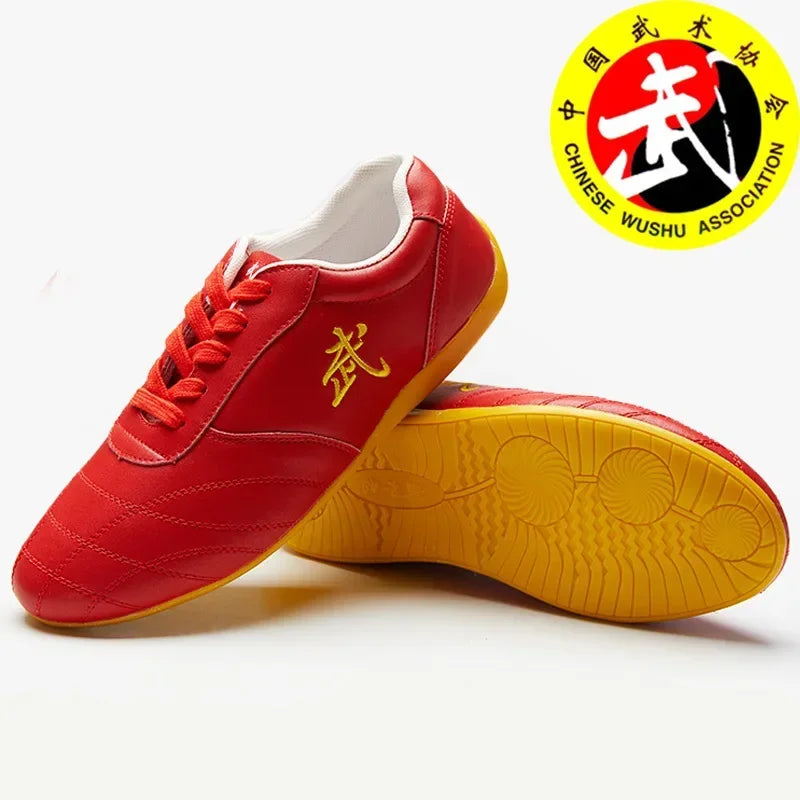 Men Woman Genuine Leather Wushu Tai Chi Kungfu Glamorous Shoe Routine Martial Arts Shoes Professional Competition Shoes big 46 - Sun Studio