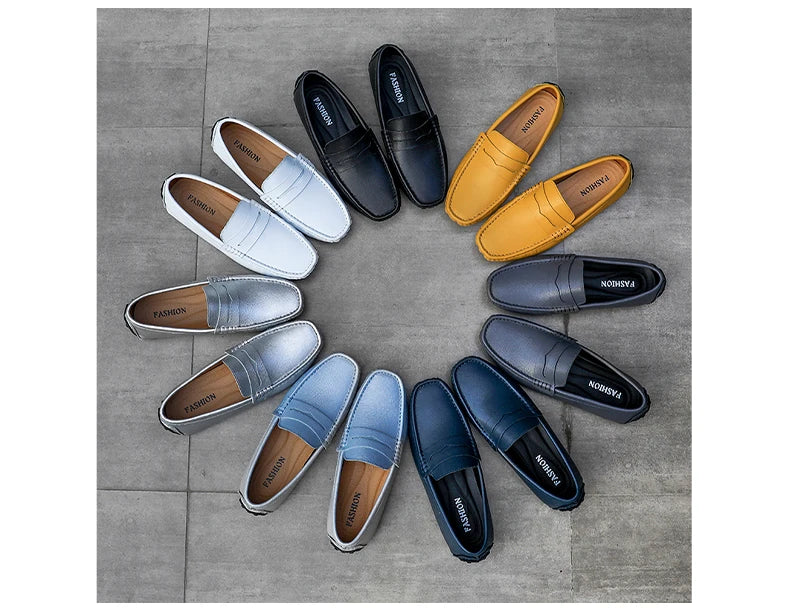 DEKABR Loafers Shoes Men Fashion Shoes New Spring Comfy Men's Flats Moccasins Classic Original Leather Men Casual Shoes - Sun Studio