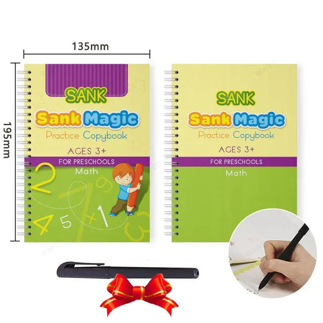 Free Shipping Reusable Montessori Toys French English Spanish Copybooks Pen Writing Sticker Magic Copybook for Calligraphy - Sun Studio
