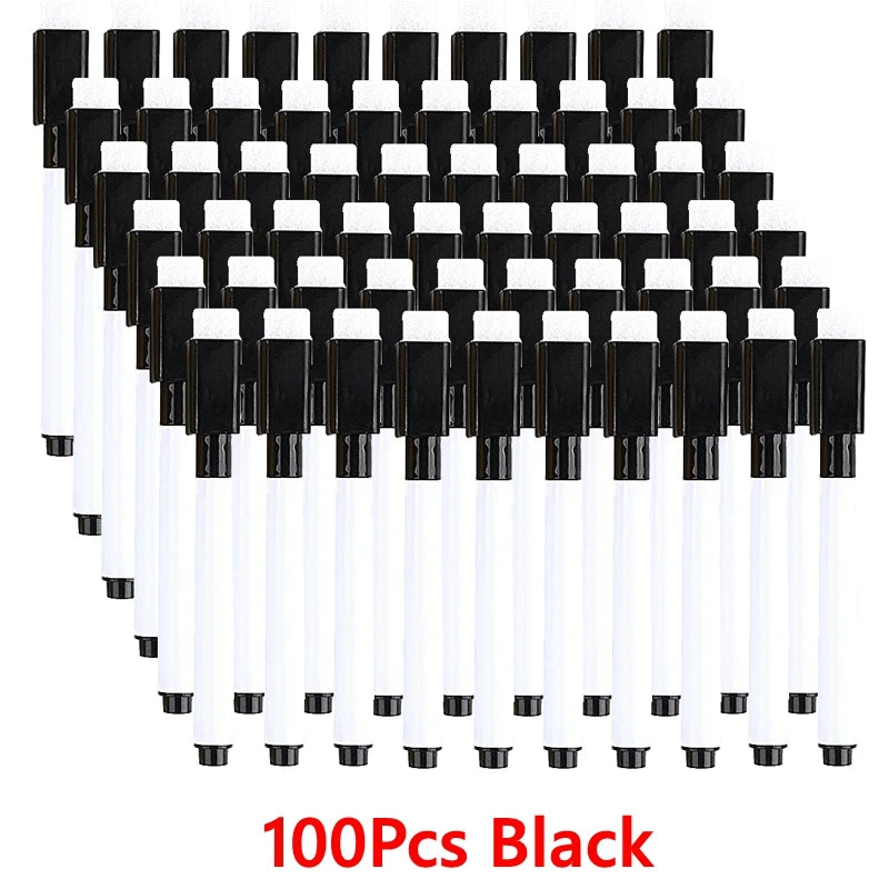 100/5Pcs Dry Erase Whiteboard Markers Set, Washable Pens with Magnetic Eraser for Office Whiteboards & Art Supplies - Sun Studio