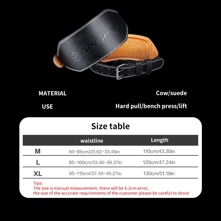 Cowhide Fitness Belt Squat Deadlift Waist Protector Men's Sports Professional Weight Training Protective Gear Weightlifting Belt - Sun Studio