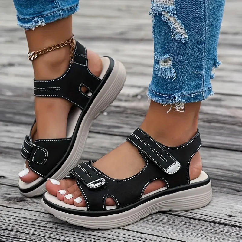 Summer Wedge Sandals for Women 2025 New Fashion Non Slip Beach Shoes Woman Lightweight Casual Platform Plus Size Sandals Women - Sun Studio