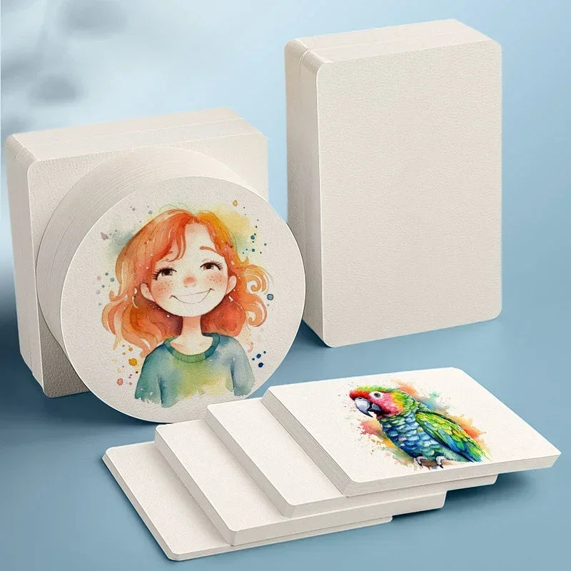 Square/Round Watercolor Paper 300g 25 sheets Professional Water Color Paper Postcard For Painting School Supplies - Sun Studio