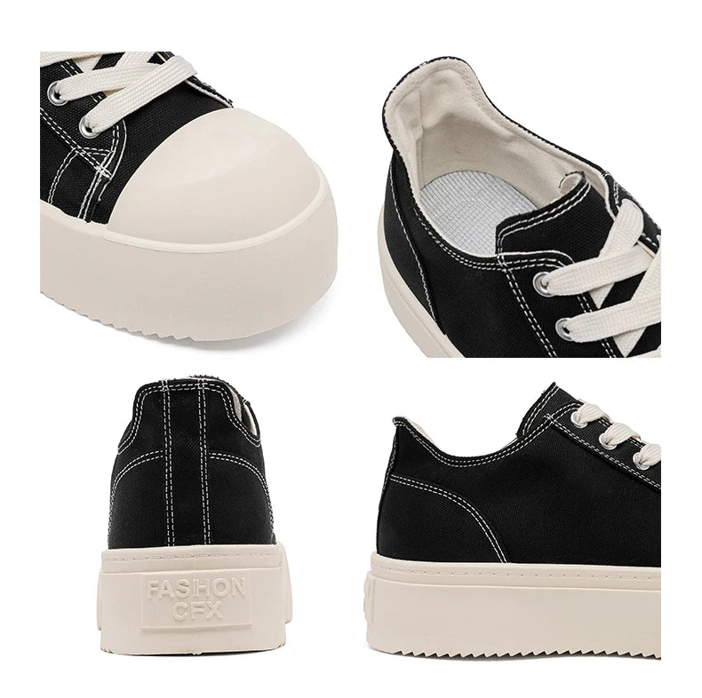 Canvas Platform Sports Shoes Fabric Outdoor Shoes for Men Skateboard Soft and Comfortable All-match Wear-resistant Non-Slip New - Sun Studio