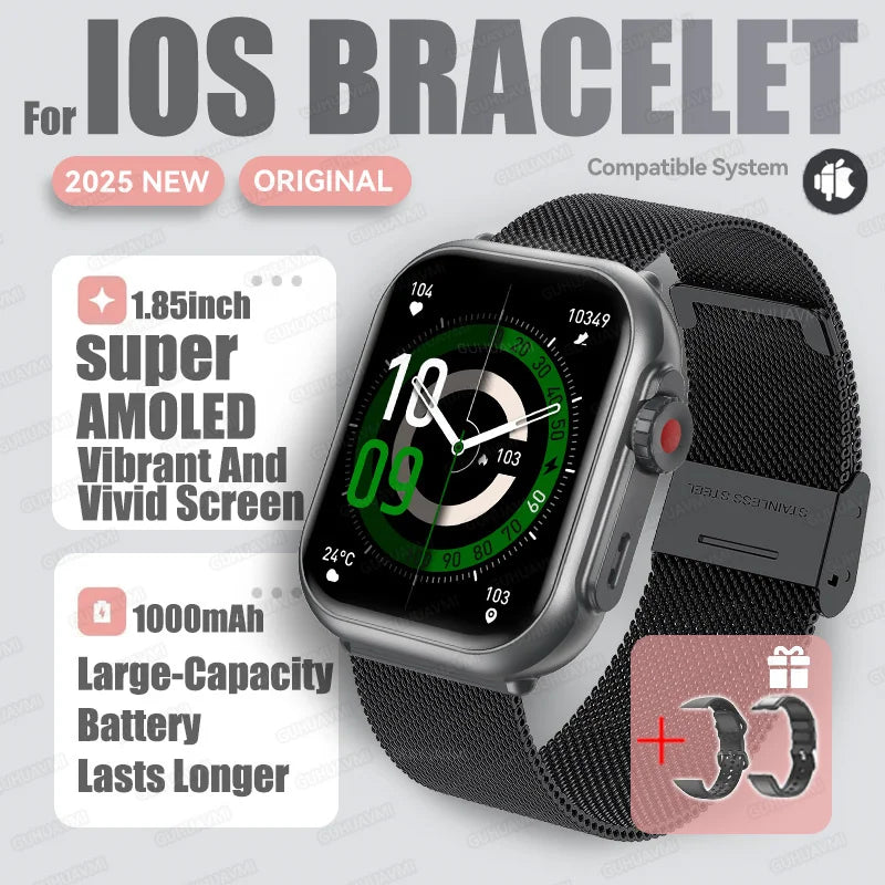 2025 New 1000mAh Battery Smart Watch For Men Women Bluetooth Call Heart Rate Monitor Watches IP68 Waterproof Sports Smartwatches - Sun Studio