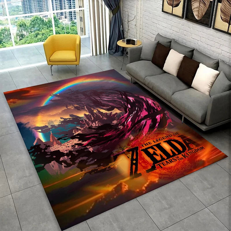 Classic Game Z-Zelda Cartoon Link Carpet Rug for Playroom Bedroom Living Room Sofa Home Decor,kid Area Rug Non-slip Floor Mat - Sun Studio