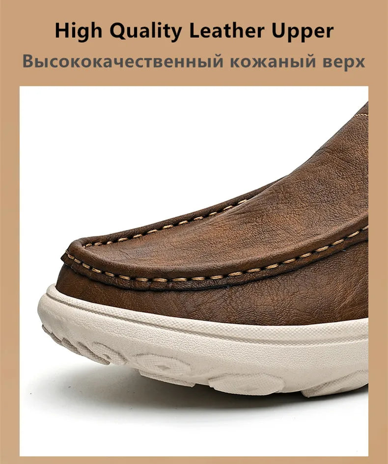 New Men's Casual Shoes Fashion Comfortable Men's Shoes High Quality Leather Men Driving Shoes Handmade Flat Shoes Men Sneakers - Sun Studio