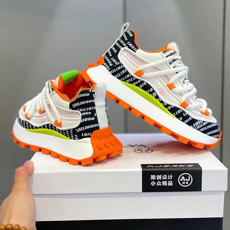 Spring and Autumn New Men's Shoes Thick soled Height Increasing Casual Shoes Comfortable and Breathable Running Sports Shoes - Sun Studio
