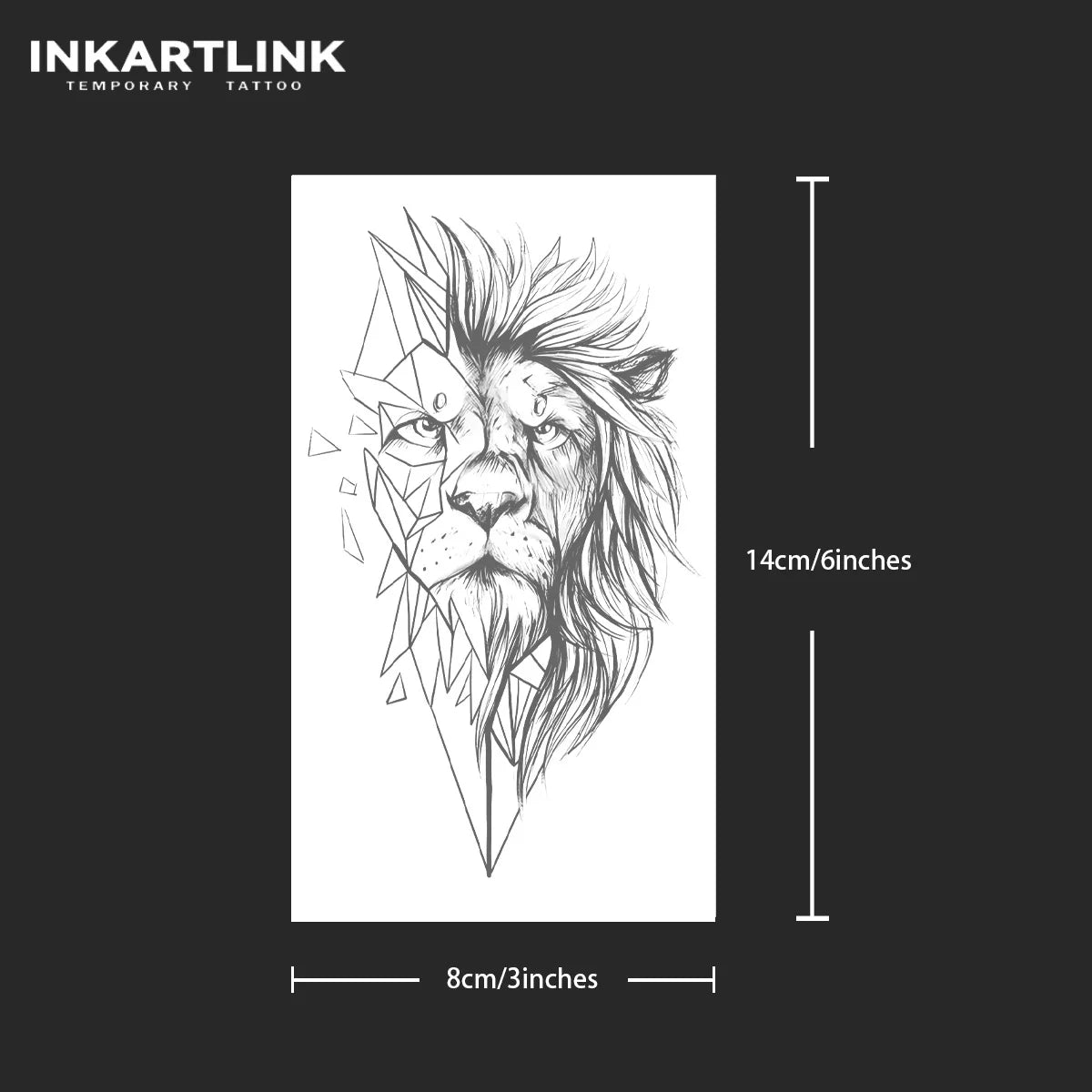 Lion Temporary Tattoo,Lasts To 15 Days New Technology Magic Waterproof Semi Permanent Sticker. - Sun Studio