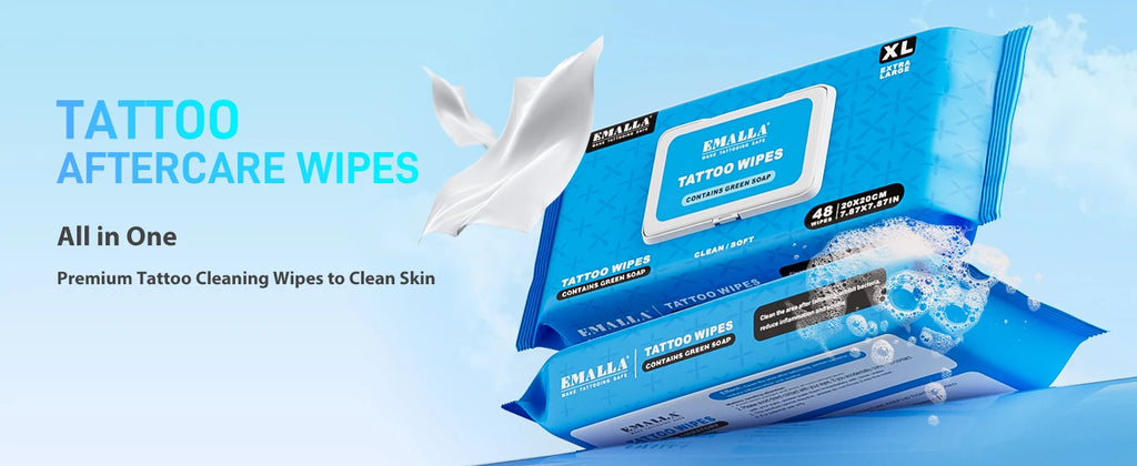 Professional Green Soap EMALLA Cleansing Green Soap Wipes Bottle Tattoo Green Soap for Tattoo Piercing Makeup Tattoo Accessories - Sun Studio