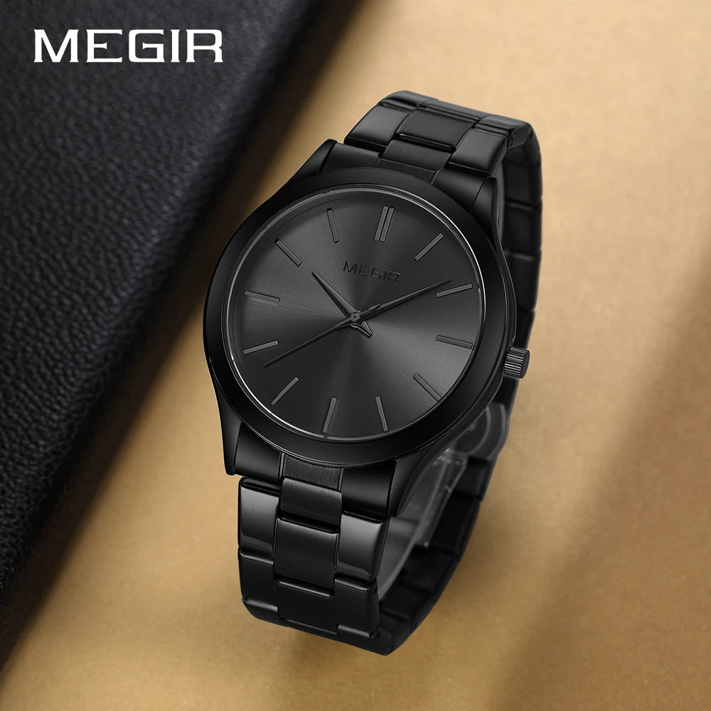 MEGIR Business Luxury Men's Watches Stainless Steel Luminous Waterproof Man Wristwatch Fashion Casual Men Quartz Watch Reloj - Sun Studio