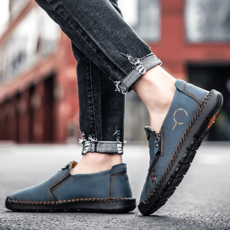 100% cowhide New large-sized men's boots Fashionable casual thick-soled breathable men's shoes Outdoor sports Chelsea boots - Sun Studio