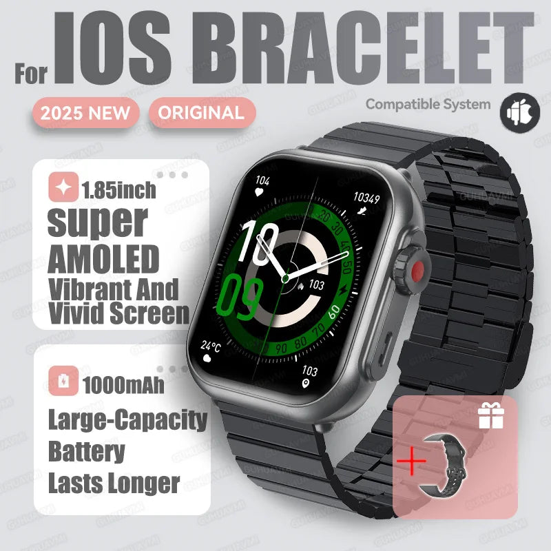 2025 Neue 1000mAh Batterie Smart Uhr Für Männer Frauen Bluetooth Anruf Herzfrequenzmonitor Uhren IP68 Wasserdicht Sport Smartwatches