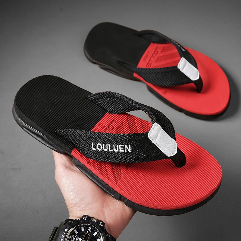 [Farbblockierte Flip Flops] Bequeme farbblockierte Flip Flops - Herren rutschfeste Freizeit Gummiboden EVA Flip Flops, geeignet f