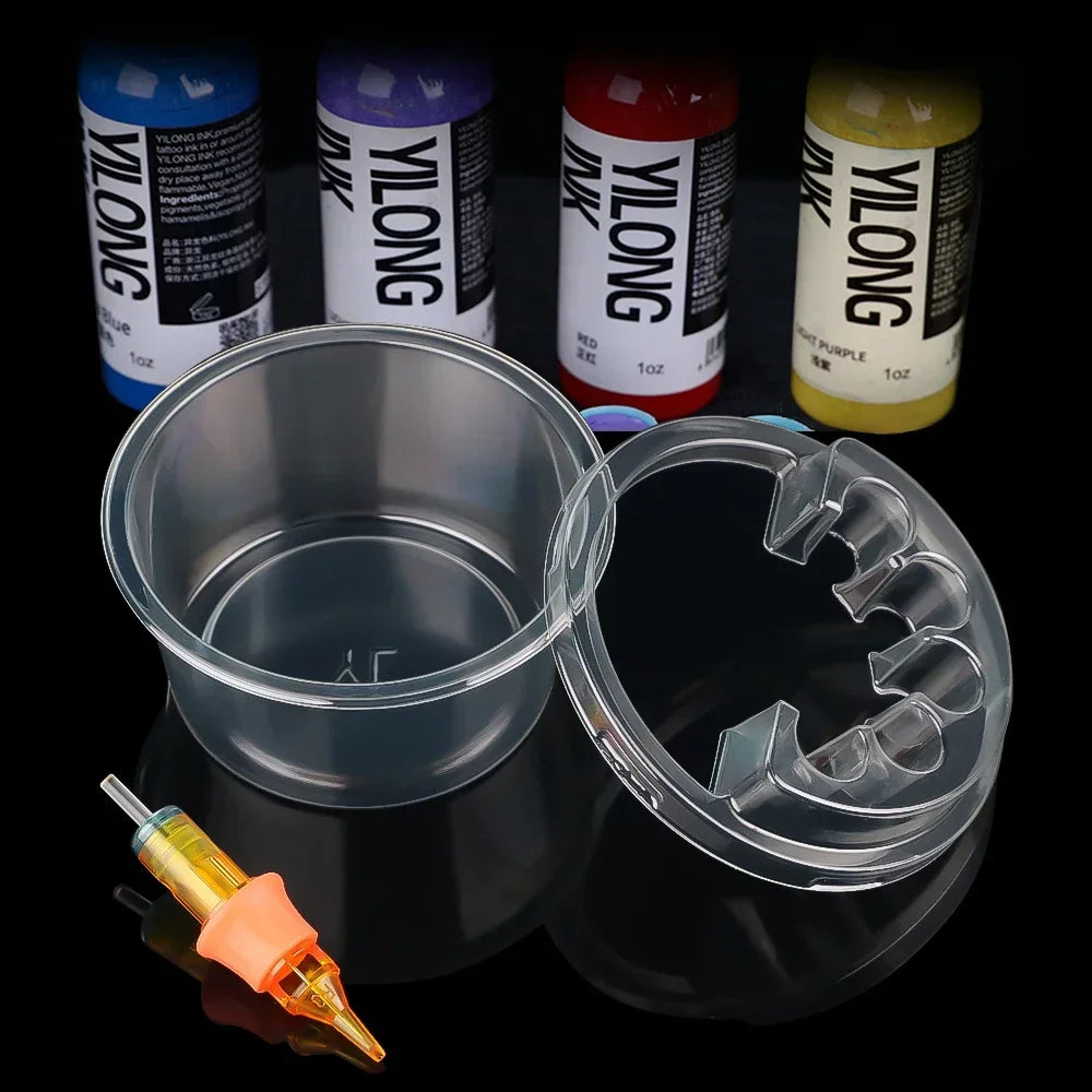 20pcs/box Tattoo Needle Cup Holder - Disposable Cleaning Cup for Tattoo and Embroidery Needle - Integrated Needle Cleaning - Sun Studio