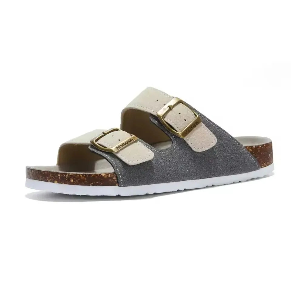 Sommer Kunstwildleder Leder Kork Hausschuhe Flip-Flops Frauen Männer Unisex Retro Tragen Müller Hausschuhe Mode Freizeit Strand Sandalen