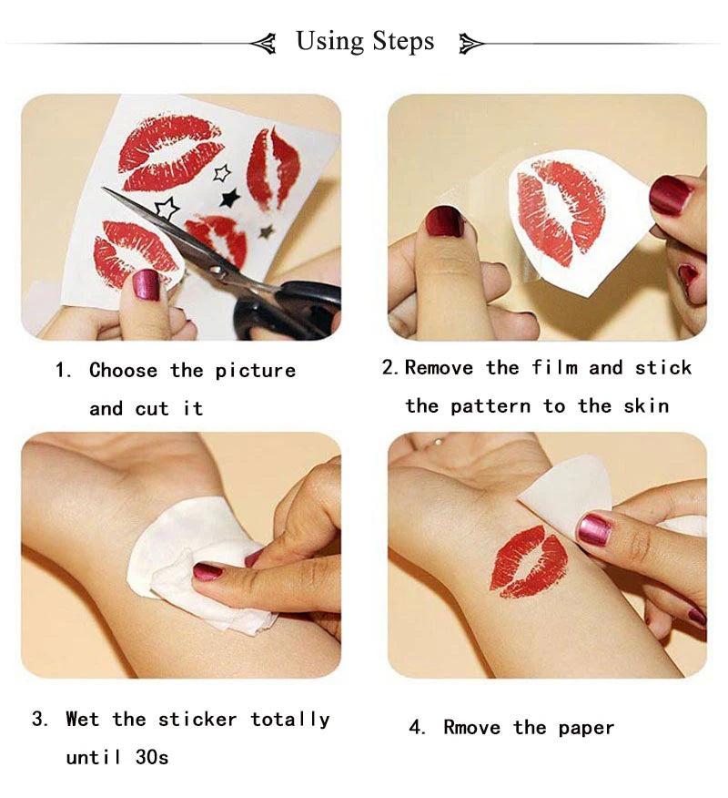 30 Sheets Cute Cartoon Temporary Tattoos for Hands Waterproof Tattoo Stickers Rainbow Fruit Moon Fake Finger Tattoo - Sun Studio