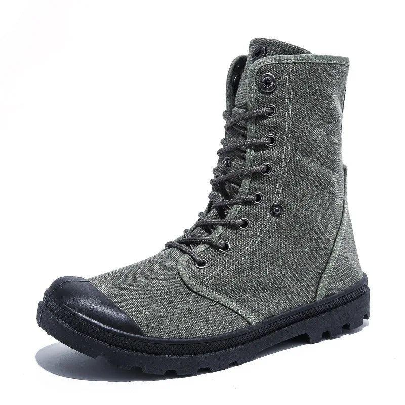 Spring Autumn Cloth Shoes Mens Single Boots Flat Non-slip Street Style High top Male Footwear Black Green Blue Plus Size 45 D316 - Sun Studio
