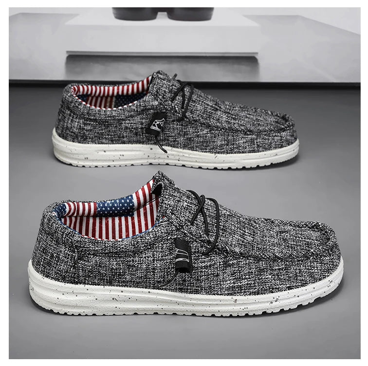 Men Casual Canvas Shoes Mens Loafers Breathable Slip on Flats Male Vulcanized Shoes Driving Shoes Plus Size 47 Walking Sneakers - Sun Studio