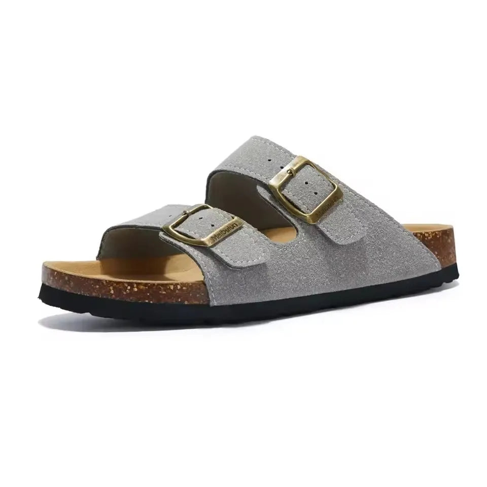 Sommer Kunstwildleder Leder Kork Hausschuhe Flip-Flops Frauen Männer Unisex Retro Tragen Müller Hausschuhe Mode Freizeit Strand Sandalen