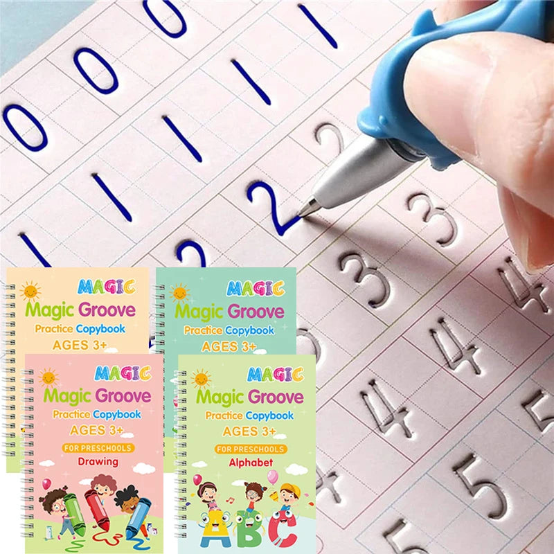 Free Shipping Reusable Montessori Toys French English Spanish Copybooks Pen Writing Sticker Magic Copybook for Calligraphy - Sun Studio