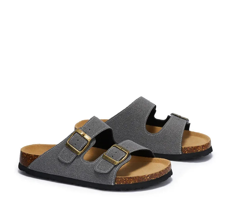 Sommer Kunstwildleder Leder Kork Hausschuhe Flip-Flops Frauen Männer Unisex Retro Tragen Müller Hausschuhe Mode Freizeit Strand Sandalen
